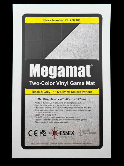Chessex - 97480 Megamat 1" Reversible Black-Grey Squares