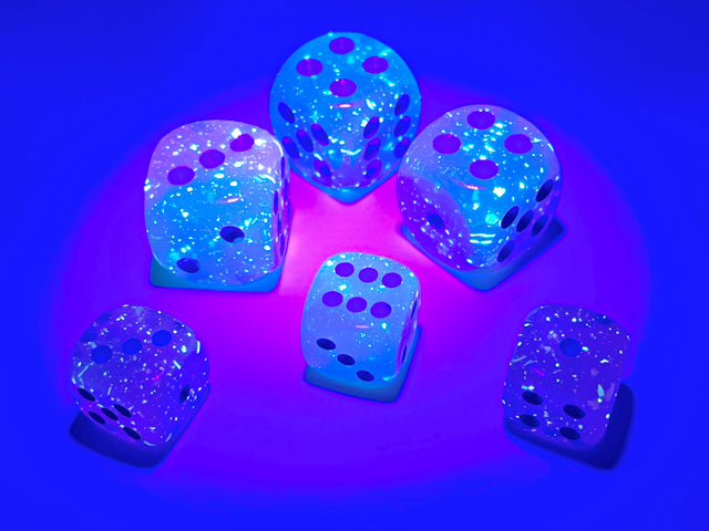 Chessex - 26864 Gemini Gel Green-Pink/blue Luminary 12mm d6 Dice Block (36 dice)