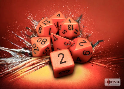 Chessex - 25403 Opaque orange Dice w/ black Numbers