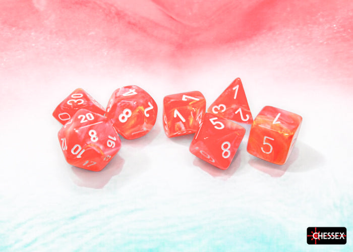 Chessex - 27553 Festive Dahlia Luminary w/White Numbers