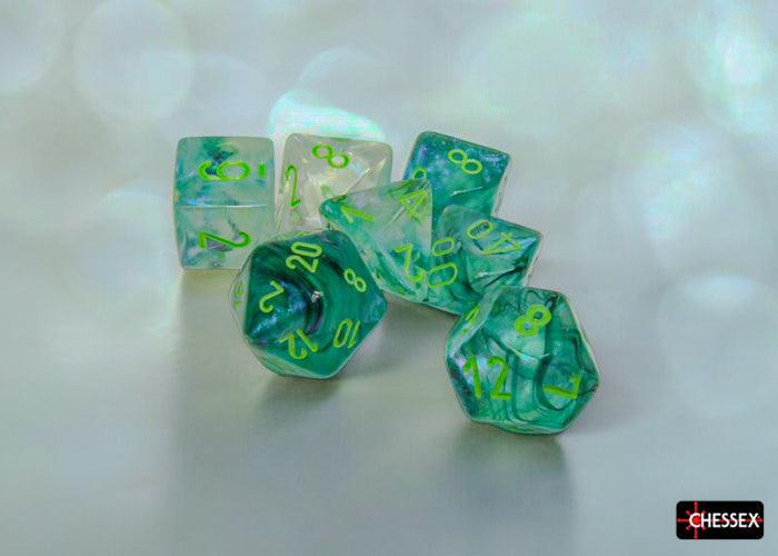 Chessex - 27595 Borealis Kelp Luminary w/Light Green Numbers