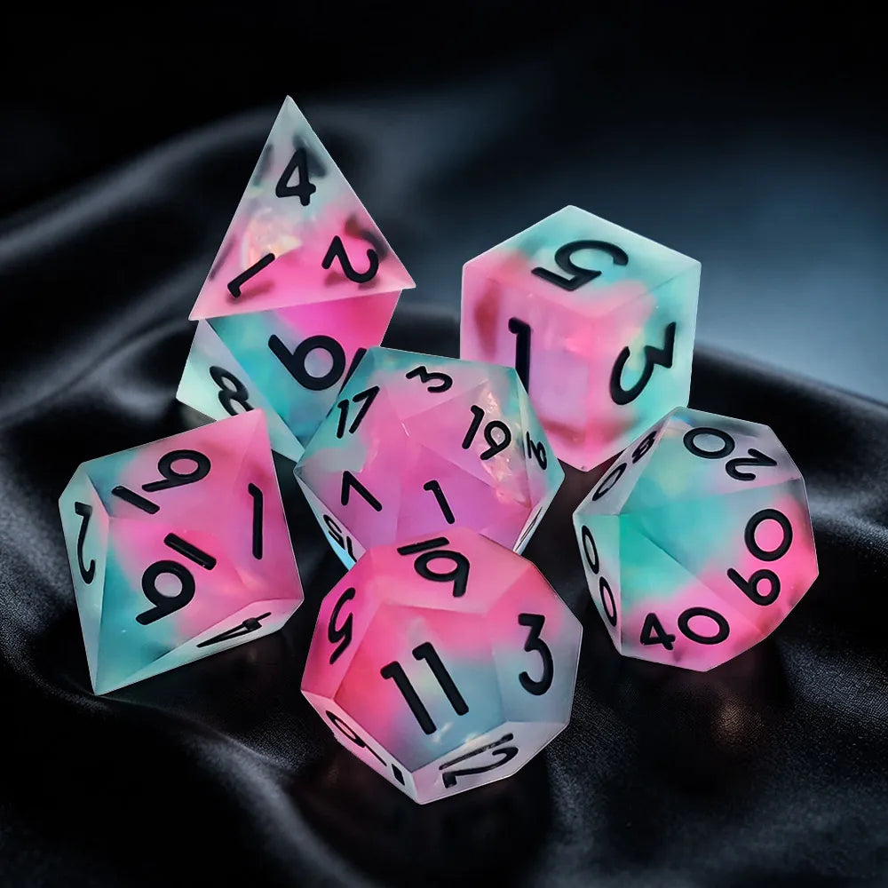 TwoFaad - Snowcone Frosted Sharp Edge Dice