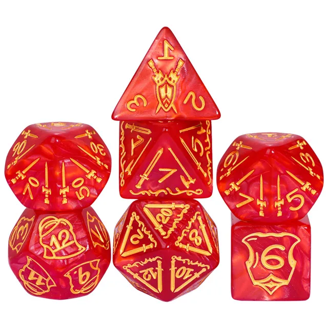 TwoFAAD - Huge Castle Dice Red w/ Gold - 25mm