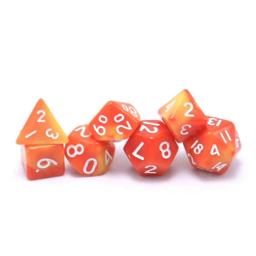 TwoFaad - Orange & Yellow Blend Mini 7- Piece Dice Set