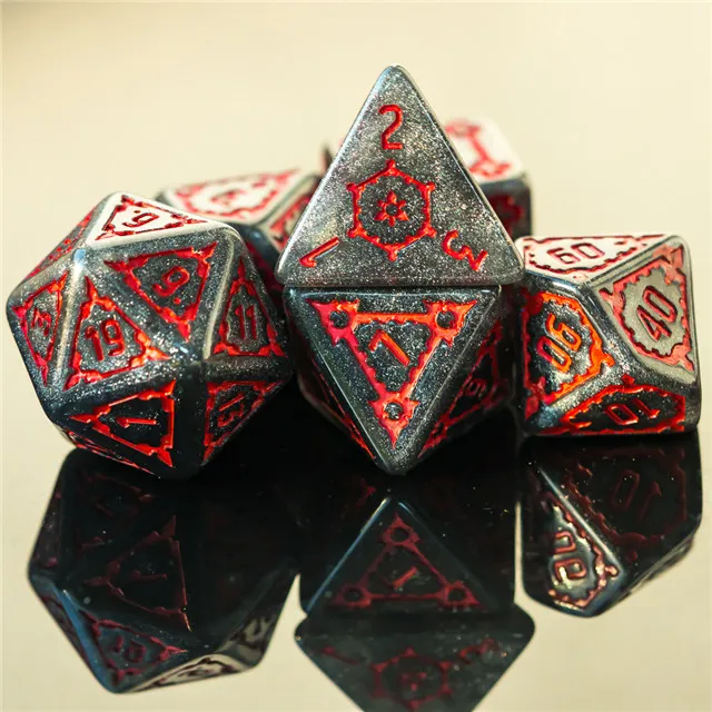 TwoFAAD - Huge Castle Dice Gray with Red Numbers 25mm