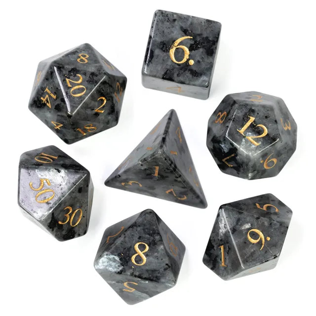 TwoFaad - Semi-Precious Gemstone Snow Flake Obsidian Dice