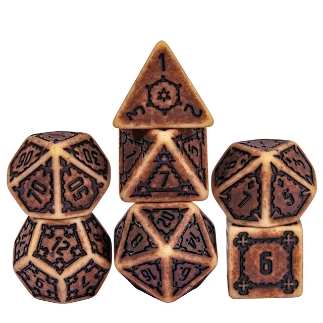 TwoFAAD - Huge Castle Dice Brown w/black - 25mm