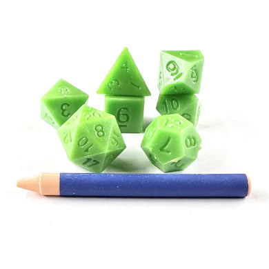 Black Oak Workshop - Black Death - Advanced Dice & Crayon Polyhedral Dice Set (green)