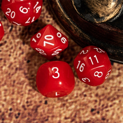 TwoFaad - 15 Piece Set - Red Dice w/ White Numbers