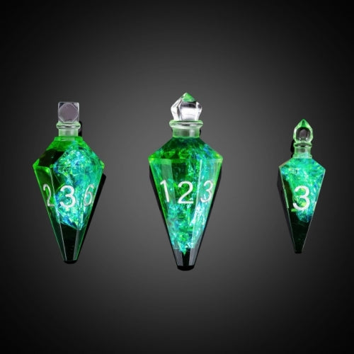 TwoFaad - Wildfire Potion Bottle Green 7- Piece Dice Set
