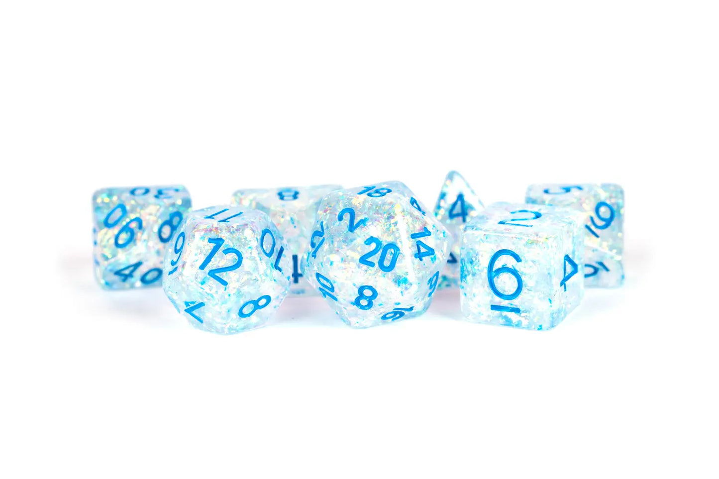 FanRoll LIC680 Flash Dice Clear with Light Blue Numbers