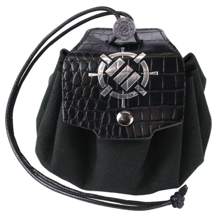 Enhance: Enamel Dice Set with Drawstring Pouch Black