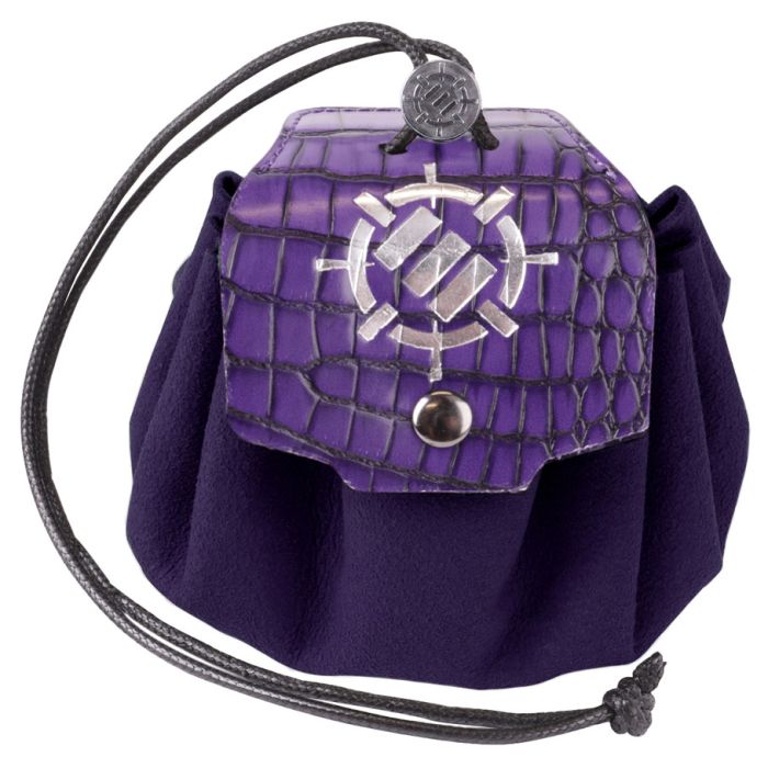 Enhance: Enamel Dice Set with Drawstring Pouch Purple