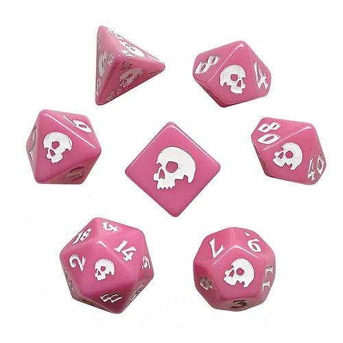 Black Oak Workshop - Black Death - Pink Death 7 Set of Dice
