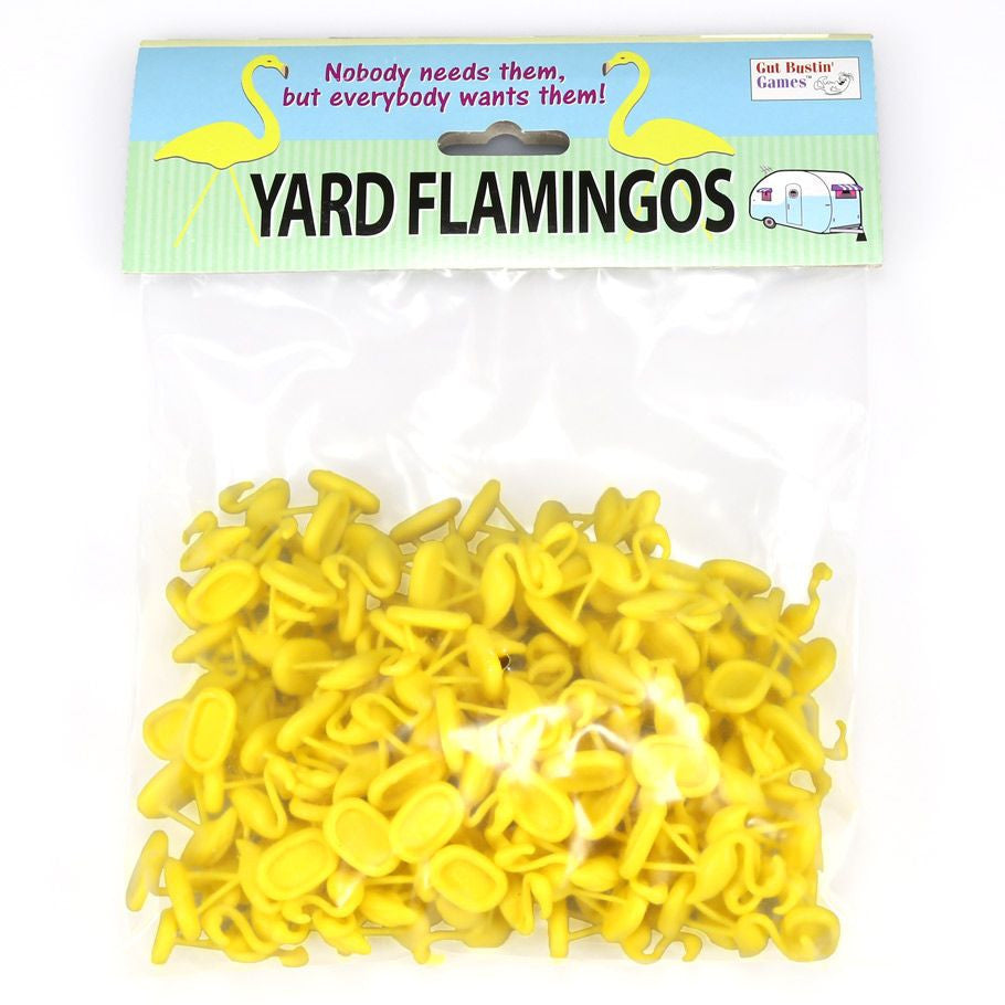 Trailer Park Wars! Yellow Flamingos