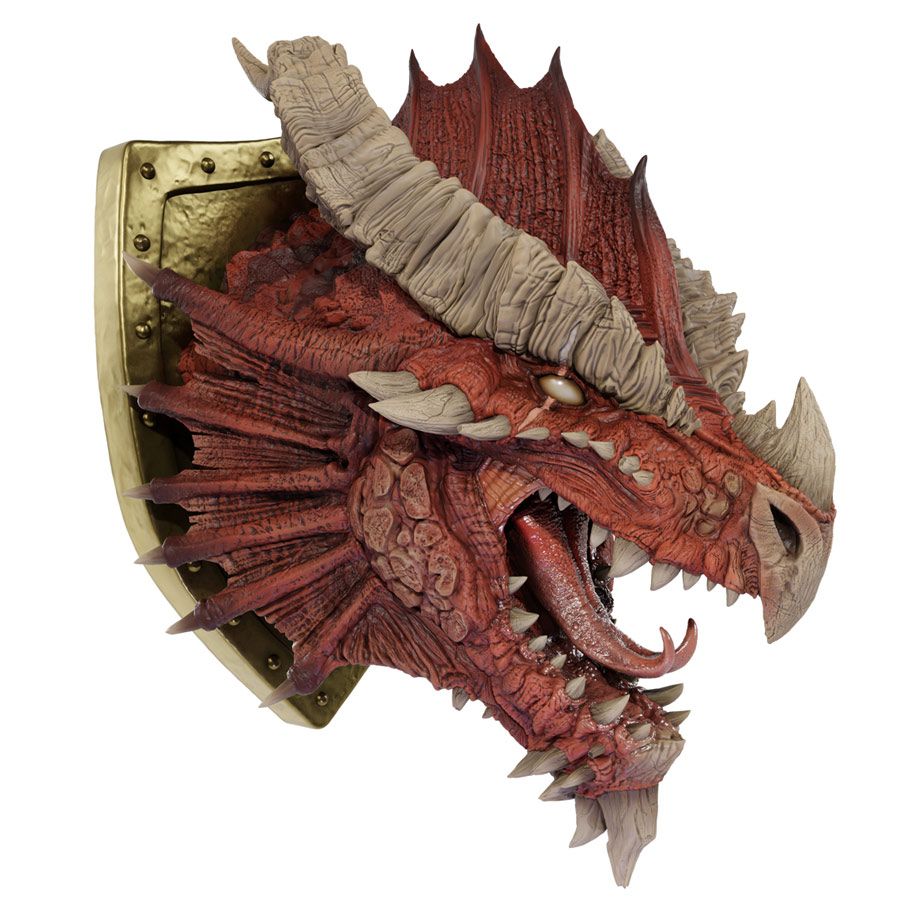 Wizkids 68517 D&D: Replicas of the Realms: Limited Edition 50th Anniversary: Ancient Red Dragon Trophy Plaque