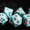 TwoFaad - Semi-Precious Gemstone Blue and White Turquoise Dice
