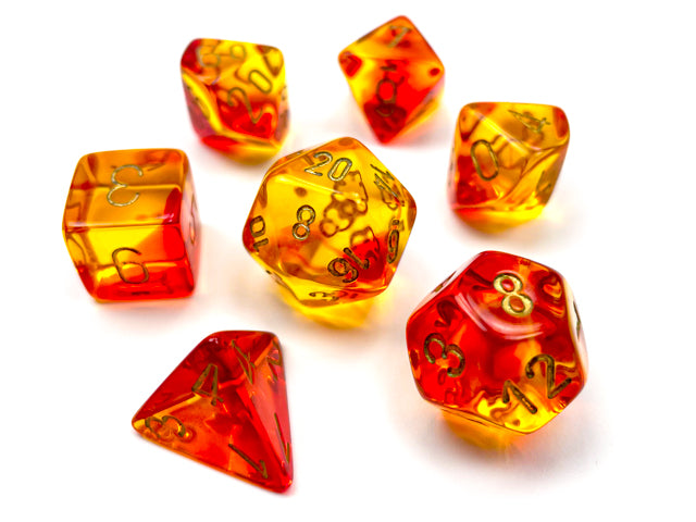 Chessex - 26468 Gemini Translucent Red-Yellow/gold
