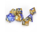 Chessex - 26422 Gemini Blue-Gold Dice w/ White Numbers