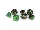 Chessex - 26439 Gemini Black-Green Dice w/ Gold Numbers