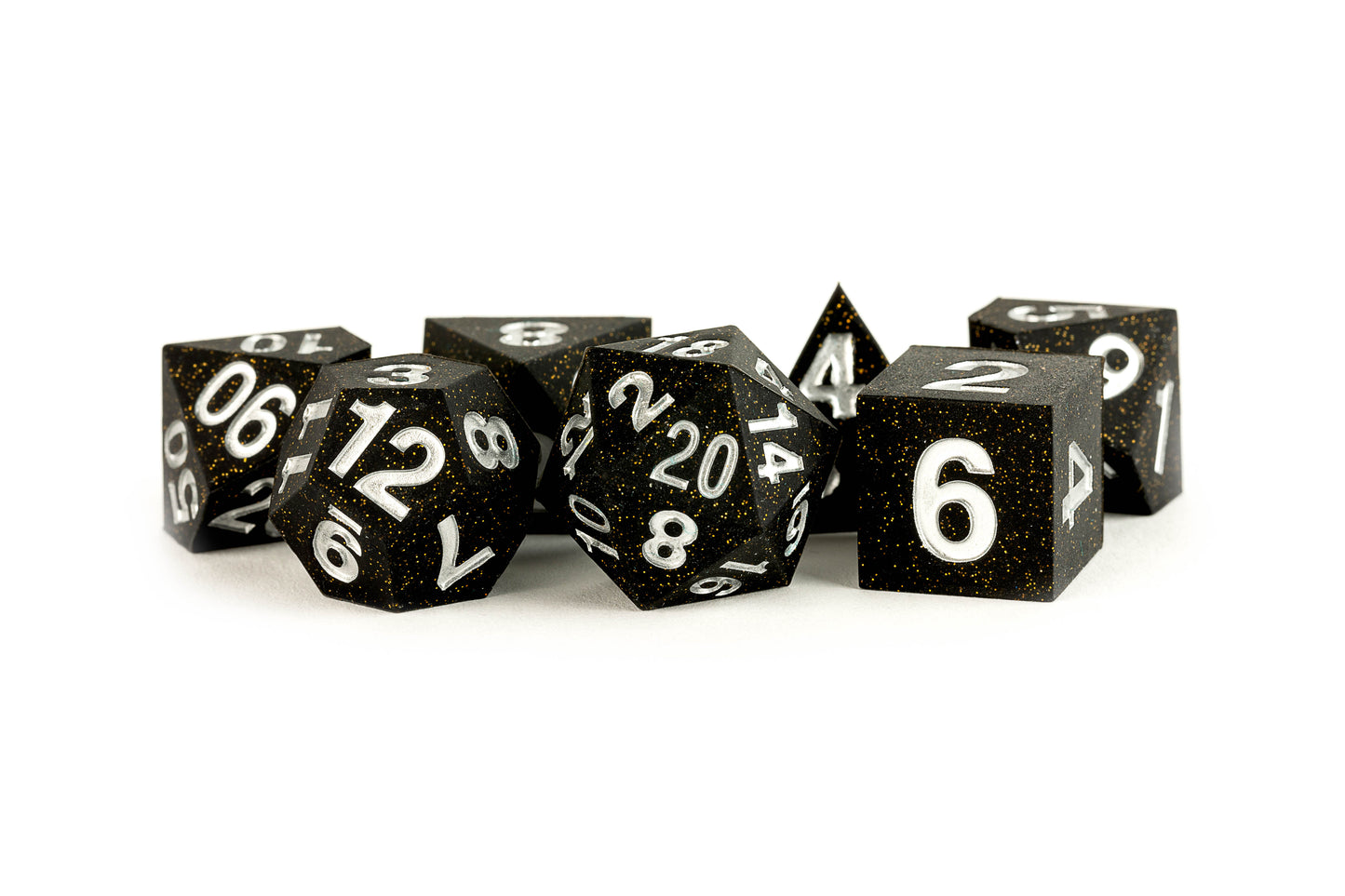 FanRoll LIC780 Sharp Edge Silicone Rubber Dice Set: Gold Scatter