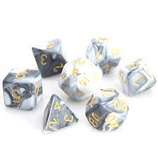 Die Hard Dice - White and Black Marble
