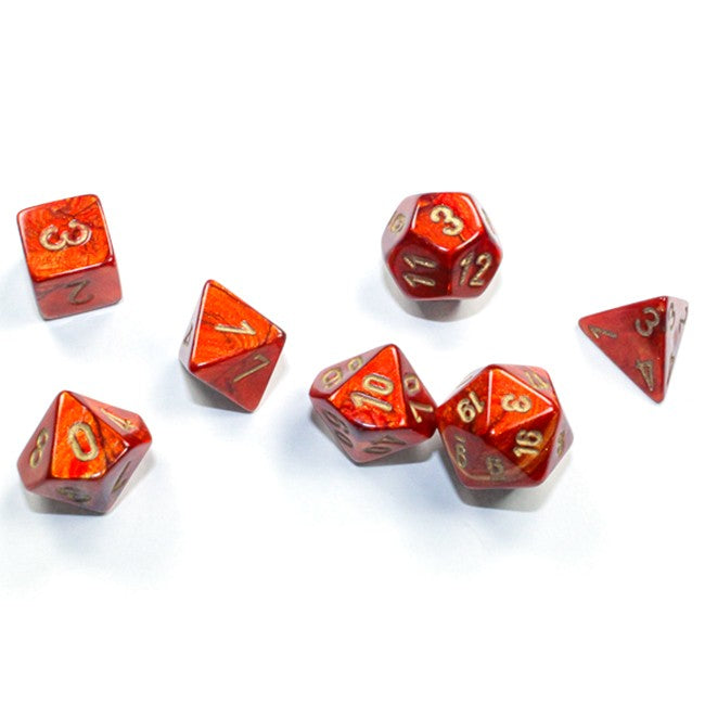 Chessex - 20414 Mini-Polyhedral Scarab Scarlet w/Gold