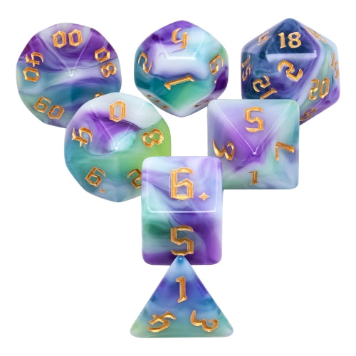 TwoFAAD - Iris Elegance Dice w/Gold Numbers
