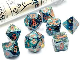 Chessex - 30049 Lab Dice Lustrous Alpestris w/Orange Numbers