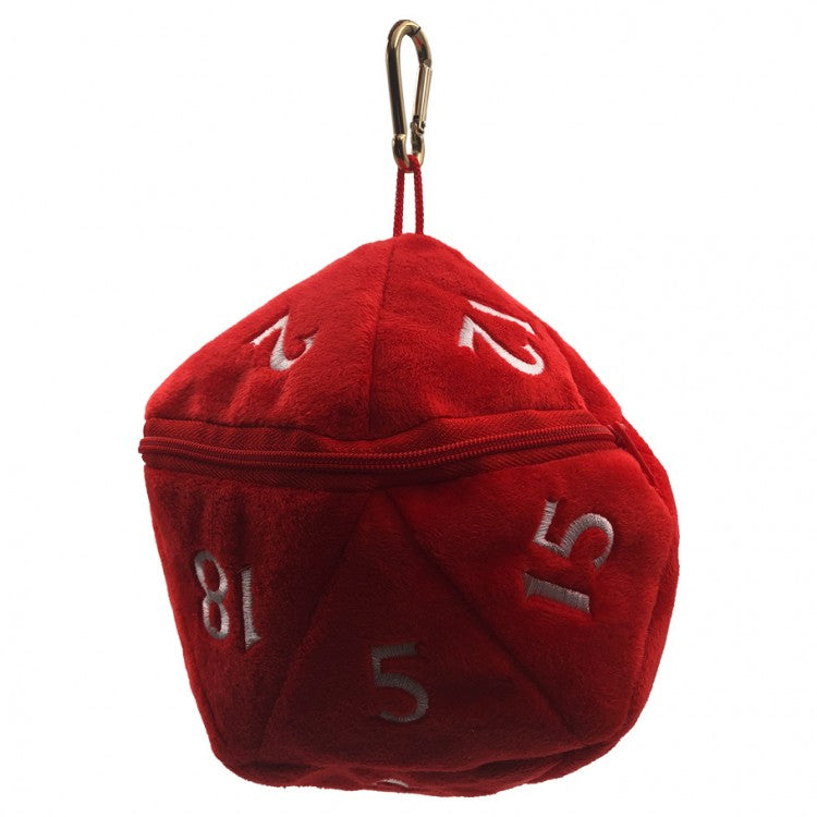 Plush D20 Dice Bag Red