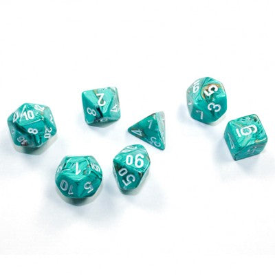 Chessex - 20403 Mini-Polyhedral Oxi-Copper w/ White