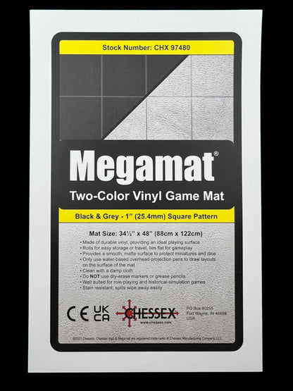 Chessex - 97480 Megamat 1" Reversible Black-Grey Squares