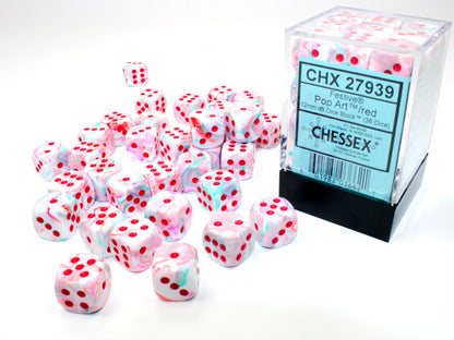 Chessex - 26939 Festive Pop Art/red 12mm d6 Dice Block (36 dice)