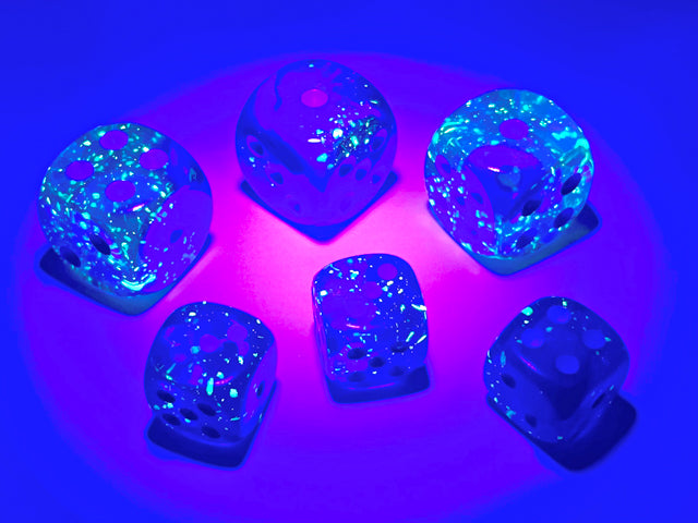 Chessex - 26863 Gemini Blue-Blue/light blue Luminary 12mm d6 Dice Block (36 dice)