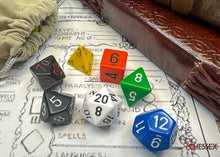 Chessex - 25499 Opaque Nostalga GM and Beginner Player Multi-Colored Dice w/ Various numbers