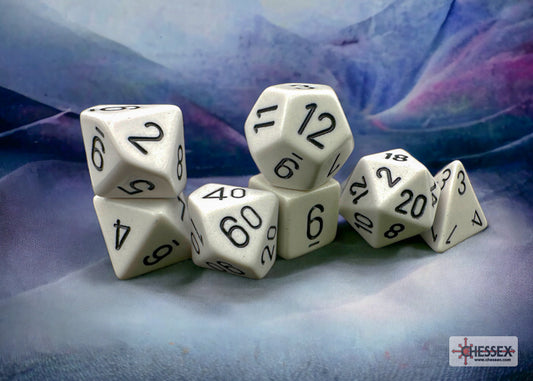 Chessex - 25401 Opaque White Dice w/Black Numbers