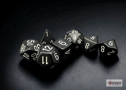 Chessex 25408 Opaque Black Dice w/ White numbers