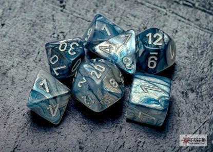 Chessex 27490 Lustrous Slate Dice w/ White Numbers