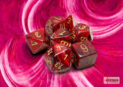 Chessex - 27434 Vortex Burgundy Dice w/ Gold Numbers