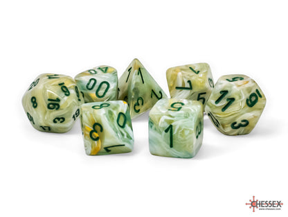 Chessex - 22409 Marble Mega-hedral Green/dark green 7-Die Set