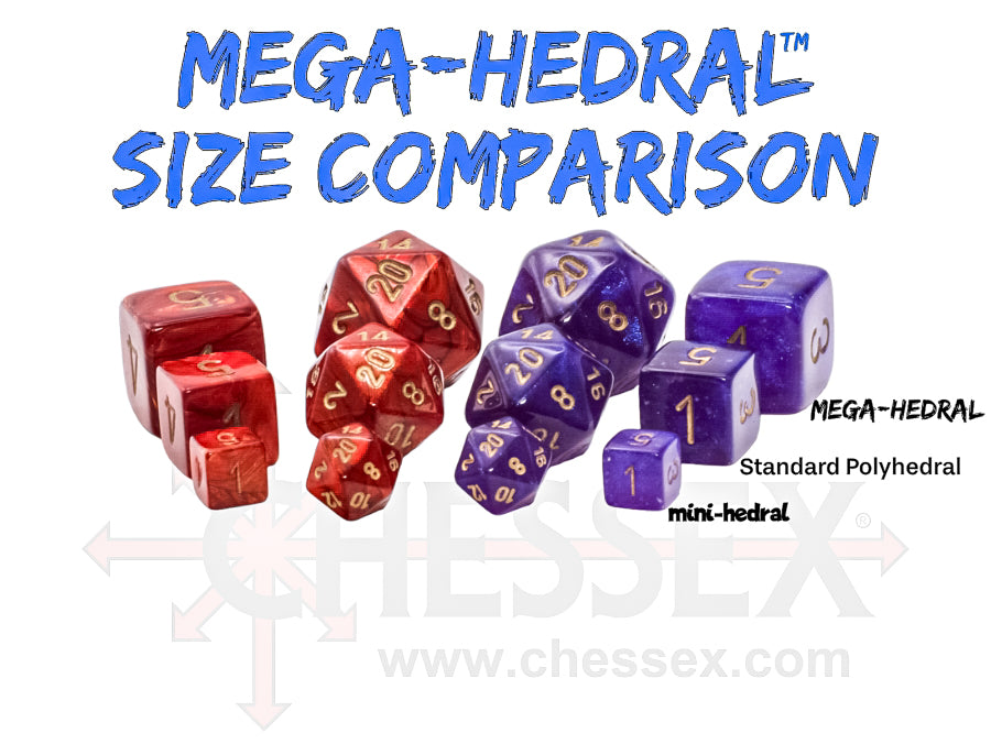 Chessex - 22546 Festive Mega-hedral Waterlily/white 7-Die set