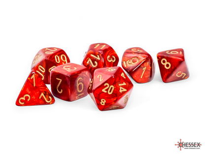 Chessex - 22414 Scarab Mega-hedral Scarlet/gold 7-Die Set