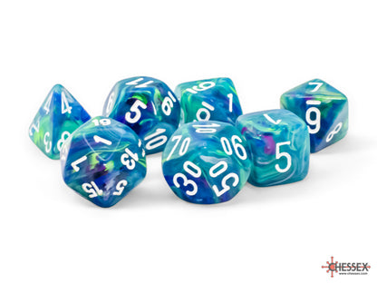 Chessex - 22546 Festive Mega-hedral Waterlily/white 7-Die set