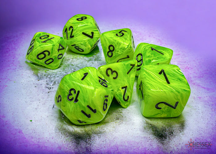 Chessex - 22430 Vortex Mega-hedral Bright Green/black 7-Die Set