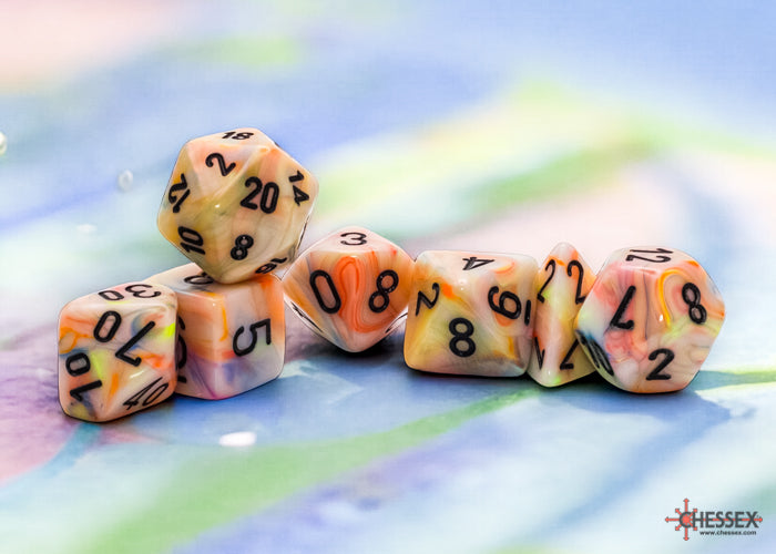 Chessex - 22442 Festive Mega-hedral Circus/black 7-Die set