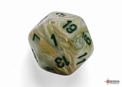 Chessex - 22409 Marble Mega-hedral Green/dark green 7-Die Set