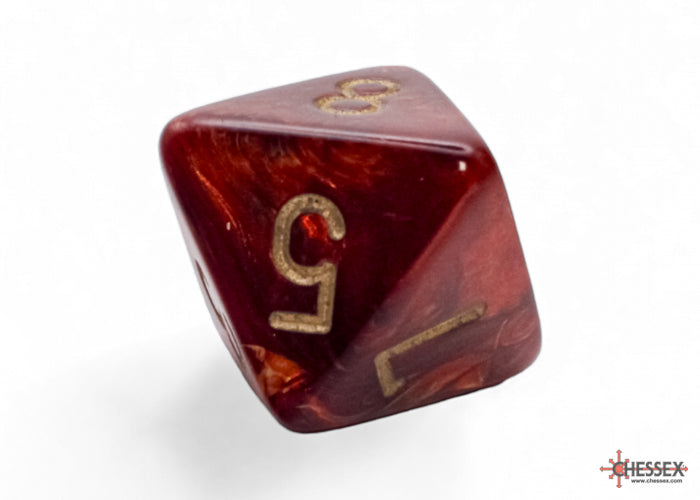 Chessex - 22414 Scarab Mega-hedral Scarlet/gold 7-Die Set