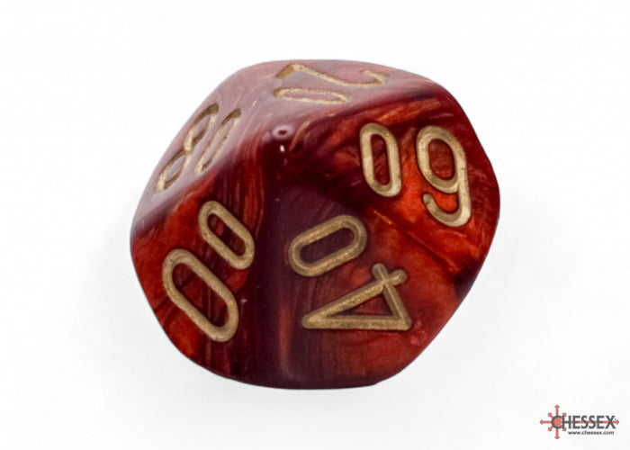 Chessex - 22414 Scarab Mega-hedral Scarlet/gold 7-Die Set