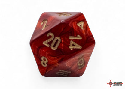 Chessex - 22414 Scarab Mega-hedral Scarlet/gold 7-Die Set