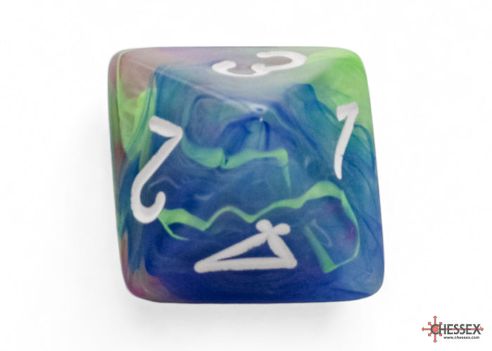 Chessex - 22546 Festive Mega-hedral Waterlily/white 7-Die set